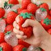 Office Desk Toy Strawberry Grape Stress Relief Toy, Realistic Fruit Squeeze Sensory Shaped Fidget Anxiety Relieving for Kids Adults