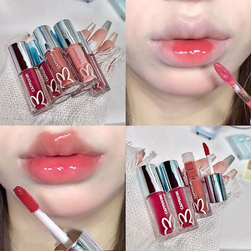 NEW Water Glazed Mirror Lip Gloss Makeup Crystal Jelly Moisturizing Lip Glaze Long Lasting Grape Color Liquid Lipstick Cosmetics