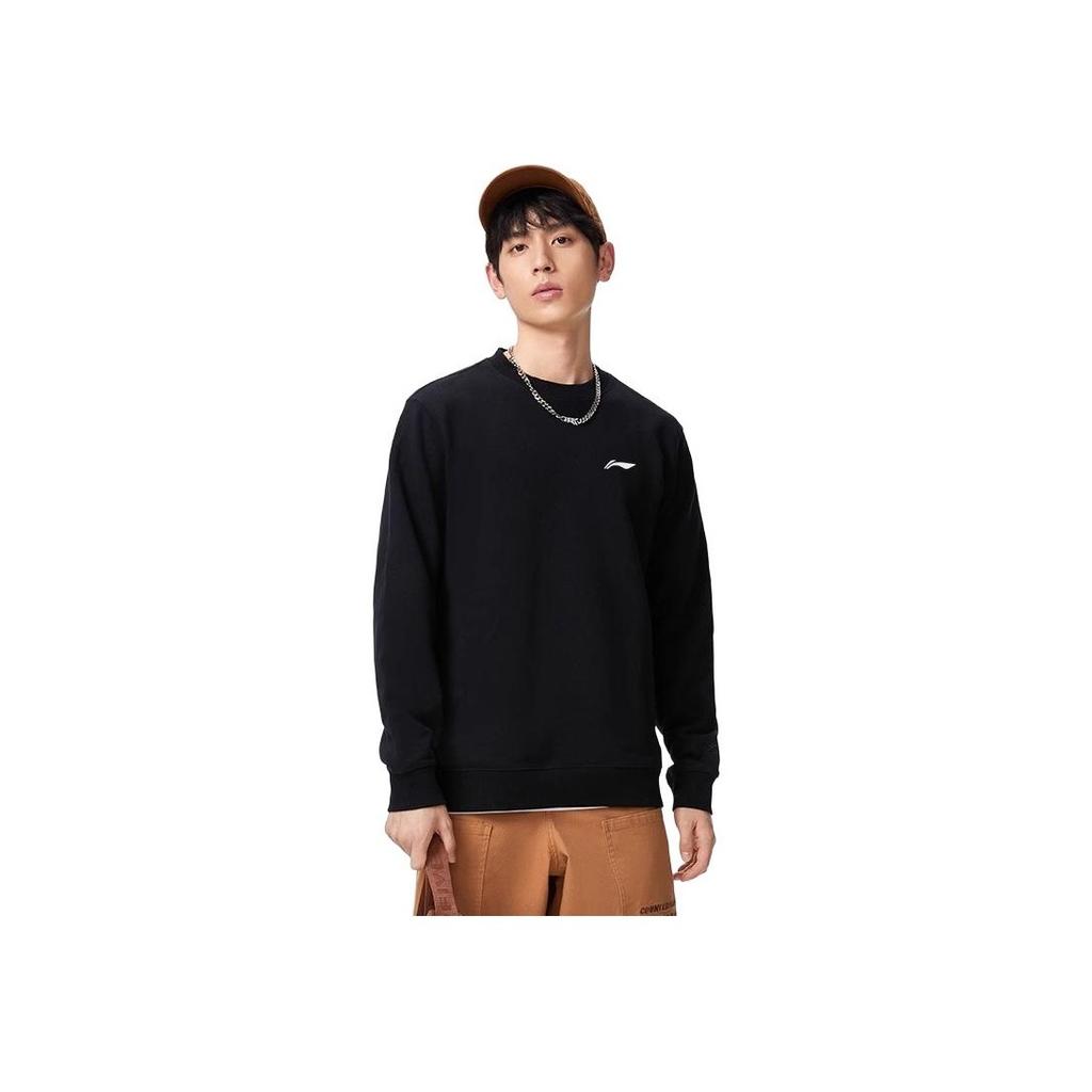 Li Ning Sports Lifestyle Series Loose Fit Crew Neck Long Sleeve Sweatshirt Men Sweatshirt AWDTA37-1