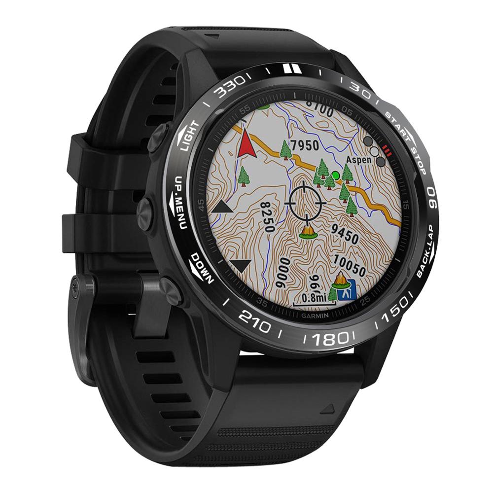 Stainless Steel Smartwatch Cover For Garmin Fenix 6x Pro 6 Sapphire 5 5 Plus Bezel Ring Adhesive Anti Scratch Protective Metal