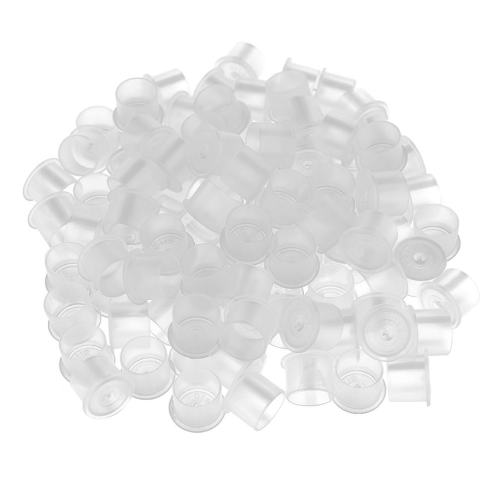 100Pcs Disposable Tattoo Ink Cup S/M/L Permanent Tattoo Makeup Eyebrow Makeup Pigment Container Caps Tattoo Accessories