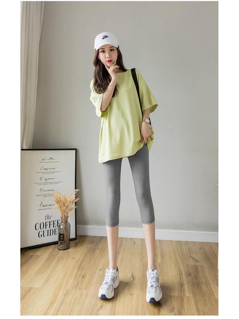 Högmidjade sommarleggings för gravida med smal passform och magstöd