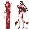 One Piece Boa Hancock New Year Red Gown Cosplay, Christmas Long Dress Costume