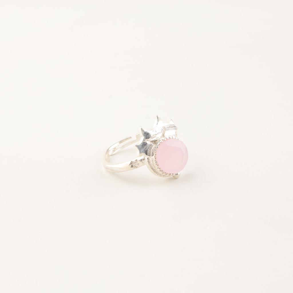 Natural Rose Chalcedony Gemstone 925 Sterling Silver Jewelry Handmade Women Ring RR-67-15
