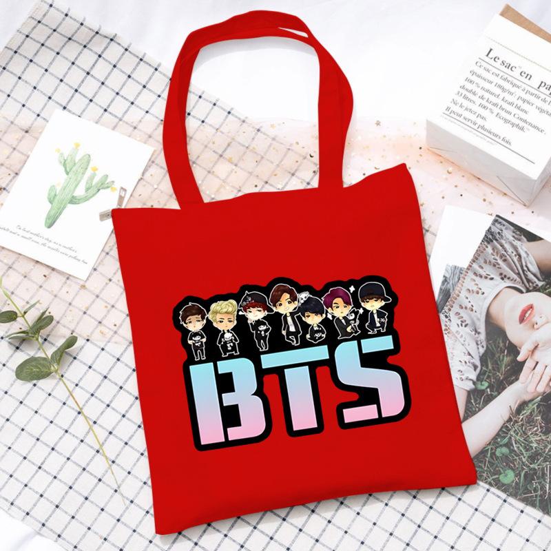 Korean Style Printed Canvas Tote Bag for Women Men Large Capacity Commuter Shoulder Handbag Fashionable Daily Outing Purse KTB