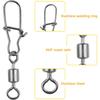 Stainless Steel Fishing Swivel Snaps 4#-12# Rolling Bearing Duo-Lock Connector Kit Saltwater Freshwater Lure Tackle 10Pcs