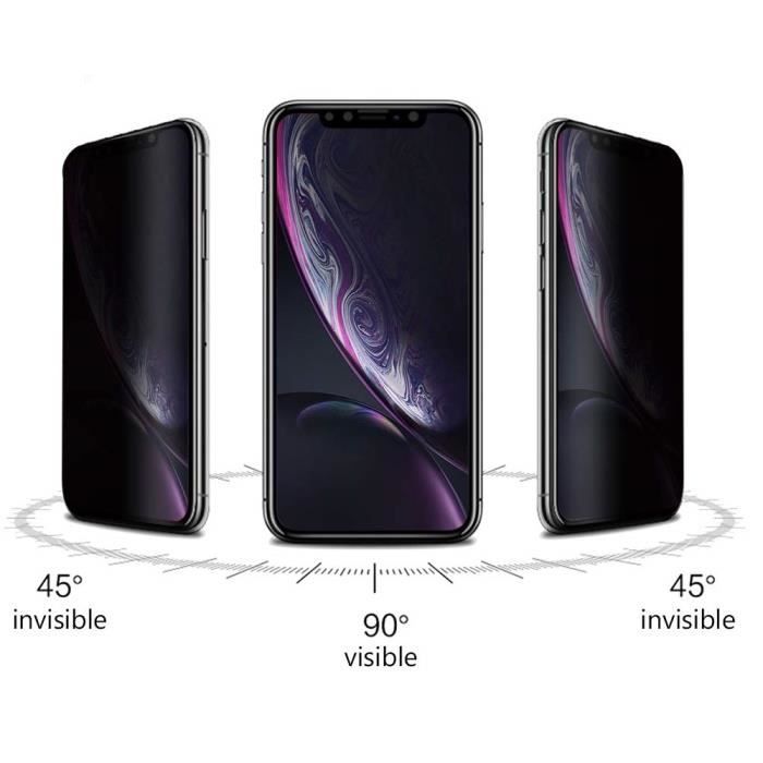Film de protection - Phonillico® - iPhone XR - Pack de 3 - Noir - Anti espion - Résistant aux rayures