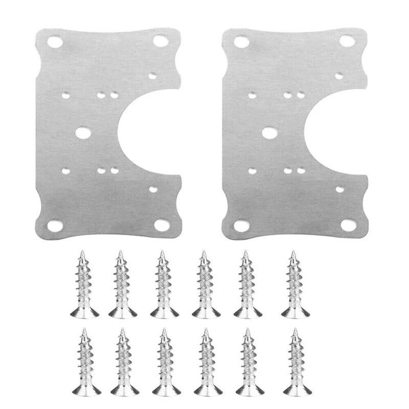 2/4/6/8/10pcs Stainless Steel Hinges Cabinet Door Fixing Plate Repair Mounting Gaskets Kitchen Cupboard Furniture Hardware