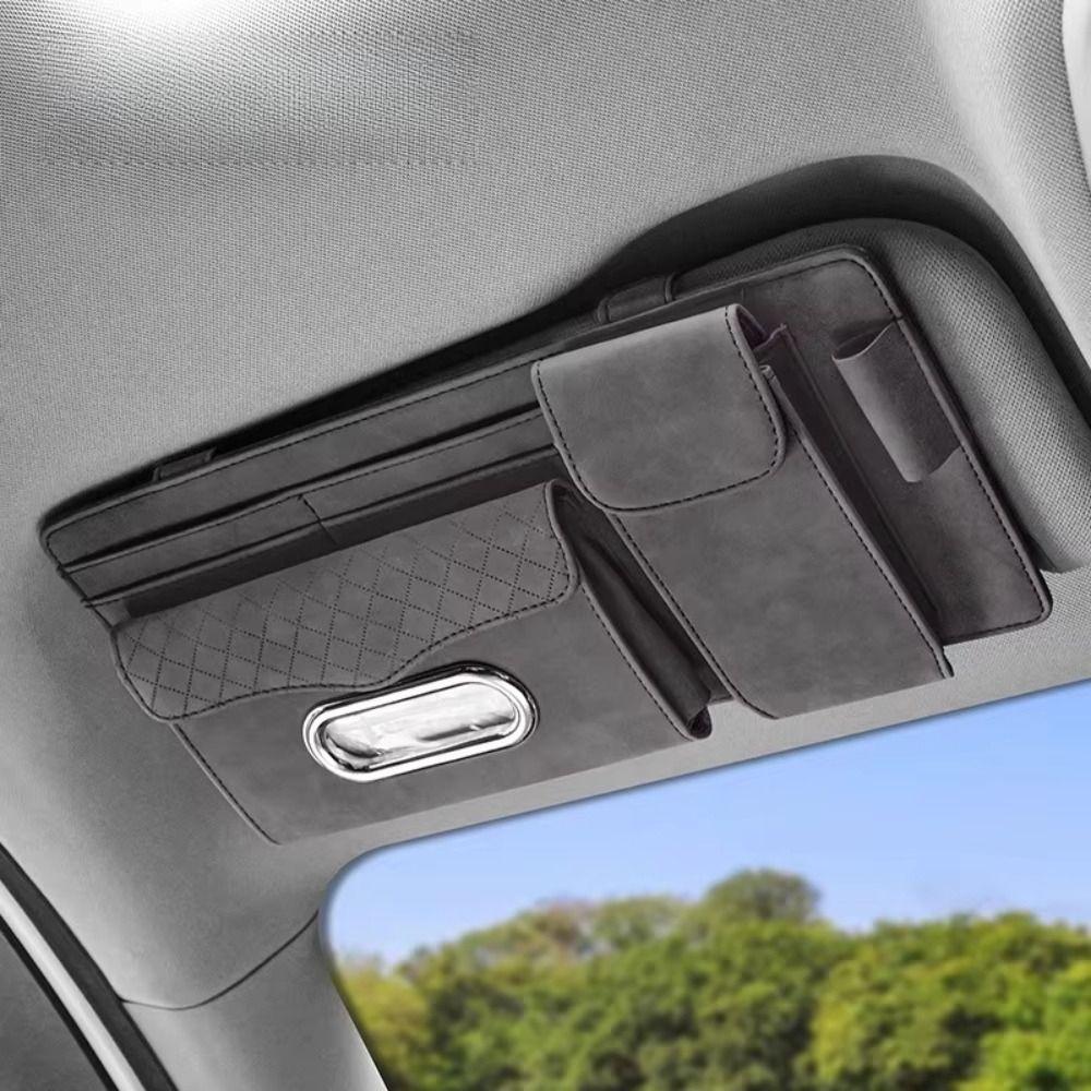 Multi-functional Car Sun Visor Organizer Hanging Car Glasses Clip Car Tissue Box Truck