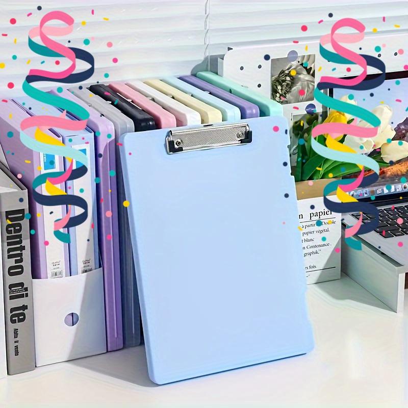 

1pc Large-Capacity A4 File Organizer with Acrylic Board Clip - Multi-Functional Document Holder for Office, School & Music синій