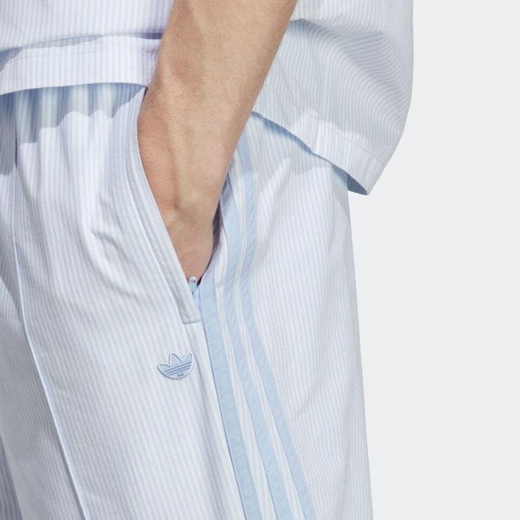 Adidas Originals Three Stripes Color Block Straight Leg Casual Shorts Men Shorts Light-Blue HR5457