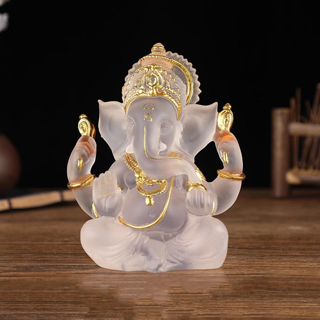 Detailed Ganesha Statue Resin Craft Spiritual Home Decoration Office Sculpture Hindu God Figurine Elephant God Model