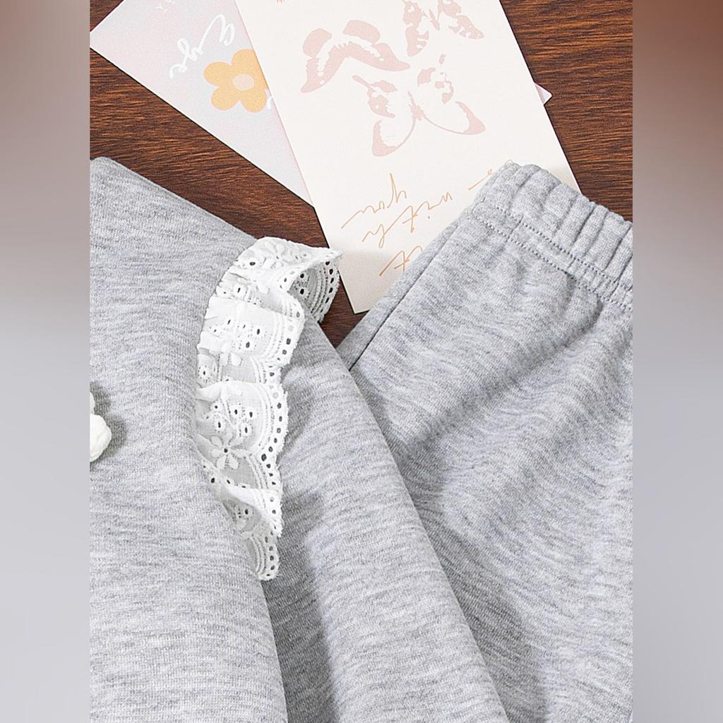 Kids Cartoon Casual Fashion Outfit Set Long Sleeve Top & Pants