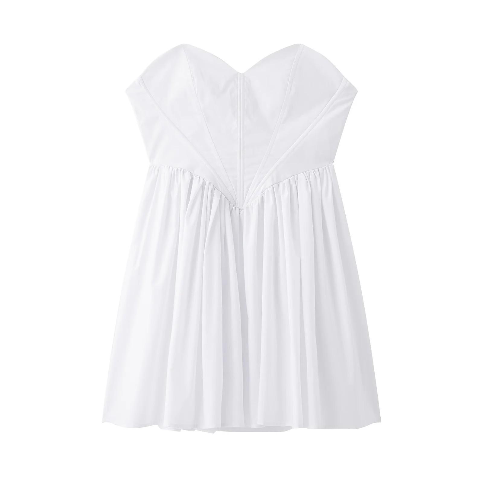 

Весна 2025 Женское короткое платье без рукавов с вырезом в форме сердца - Европейский и американский стиль Small