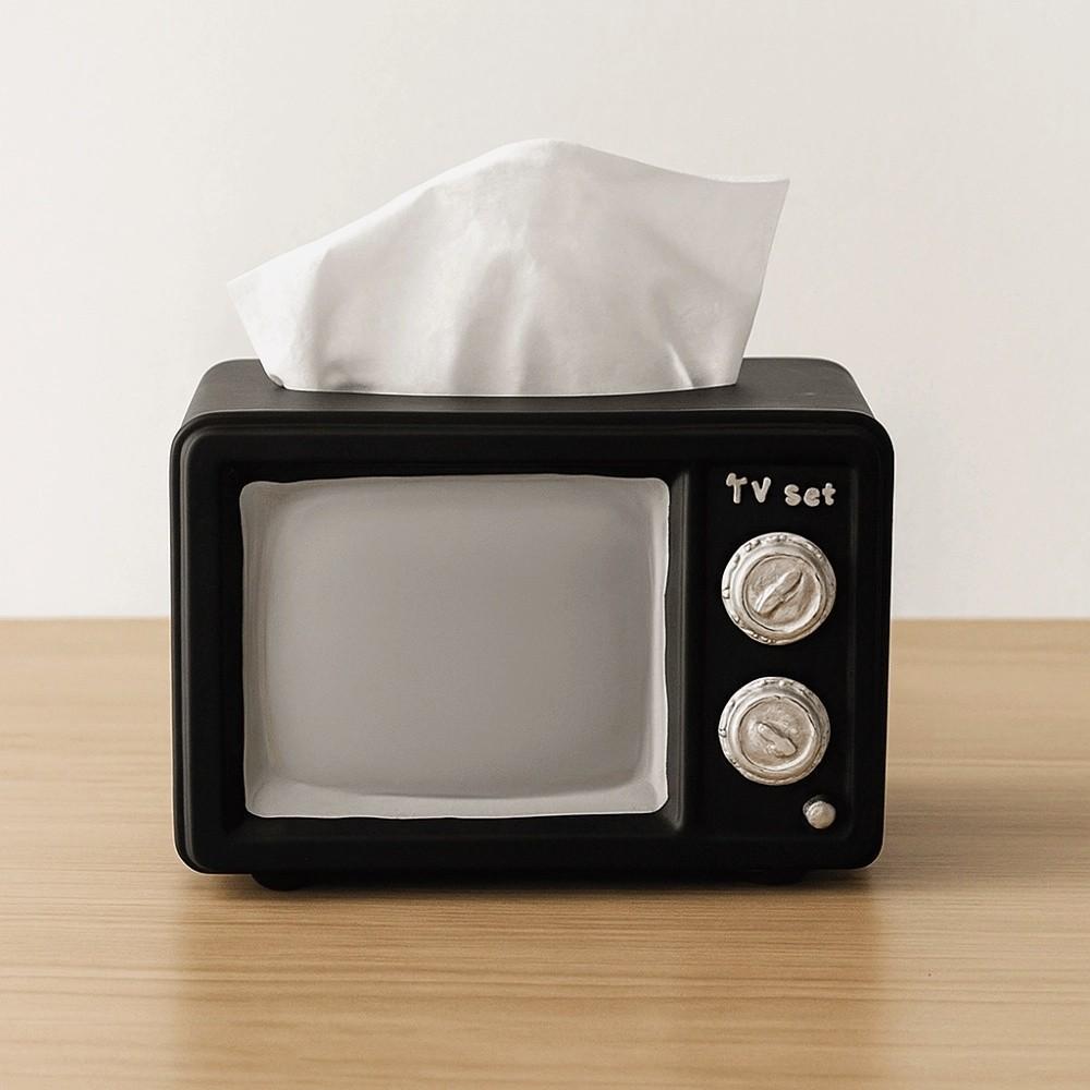 Decorative Vintage TV Tissue Box Ornament Anti Drop Vintage TV Model Toy Children/Kids