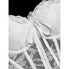 Top Corsetto da Donna in Pizzo con Fiocco, Zip, Spalline Staccabili, Bustier Sexy