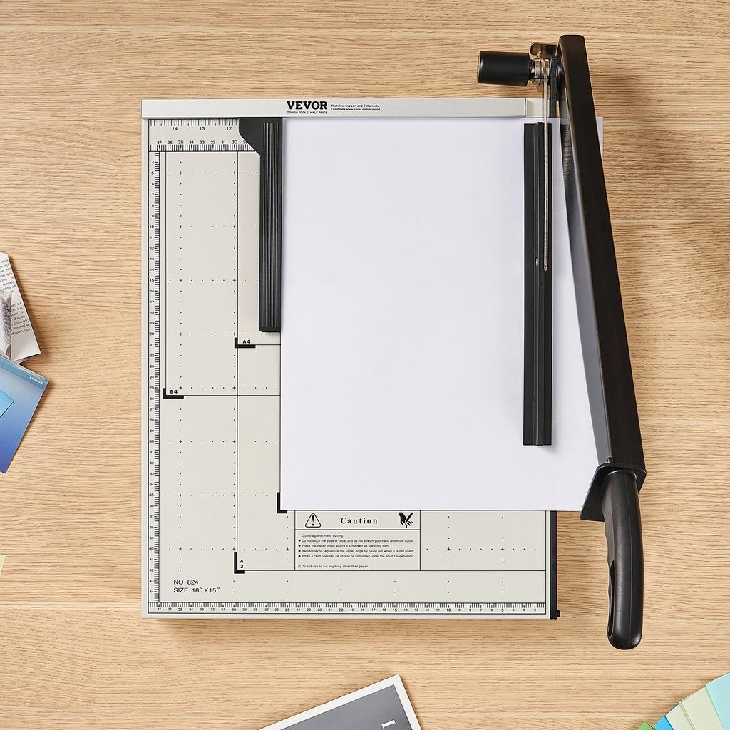 VEVOR Paper Cutter, Guillotine Trimmer, 457.2 mm Cut Length, 20 Sheets Capacity