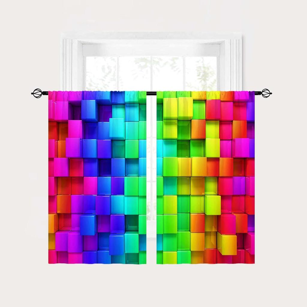 Rod Pocket Kids Animal Jungle Safari Wildlife Elephant Giraffe Lion Print Pattern Privacy Fabric Window Drapes For Boys Bedroom