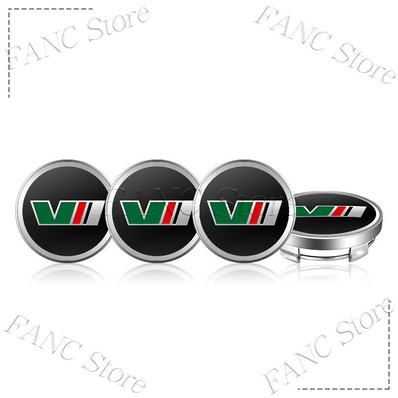 DAYB7 4pcs 56mm/60mm V VRS Logo Car Wheel Hub Center Cap Badge Covers Sticker For Skoda Octavia 2 3 A7 Superb Rapid Kodiaq Karoq Fabia
