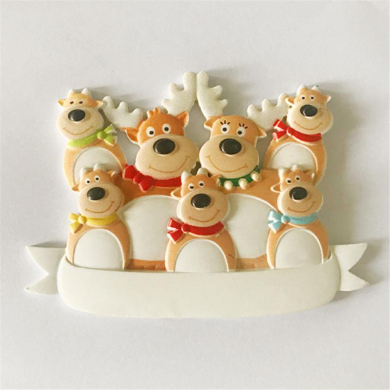 Christmas Tree Family Ornament Hanging Pendant Reindeer DIY Name Card For Holiday Decor Xmas Tree Pendant Crafts Gifts