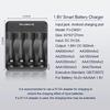 4-Slot Intelligent Rapid Charger with LED Indicator Lights Lithium-ion Battery Charger for Rechargeable Lithium-ion Batteries