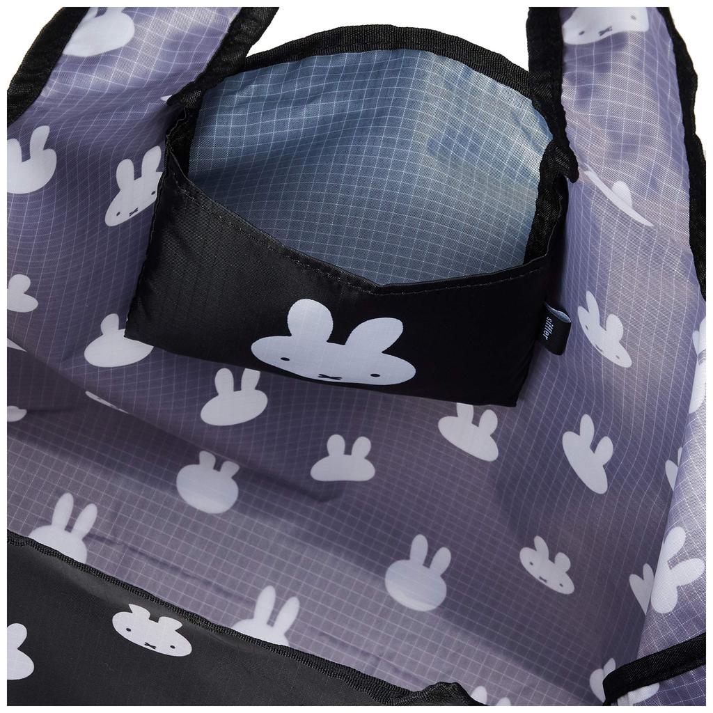 Foldable Eco Shopping Many Faces Black [Sifre] Bag, Capacity Approx. 20L, Bag, Miffy, B115.