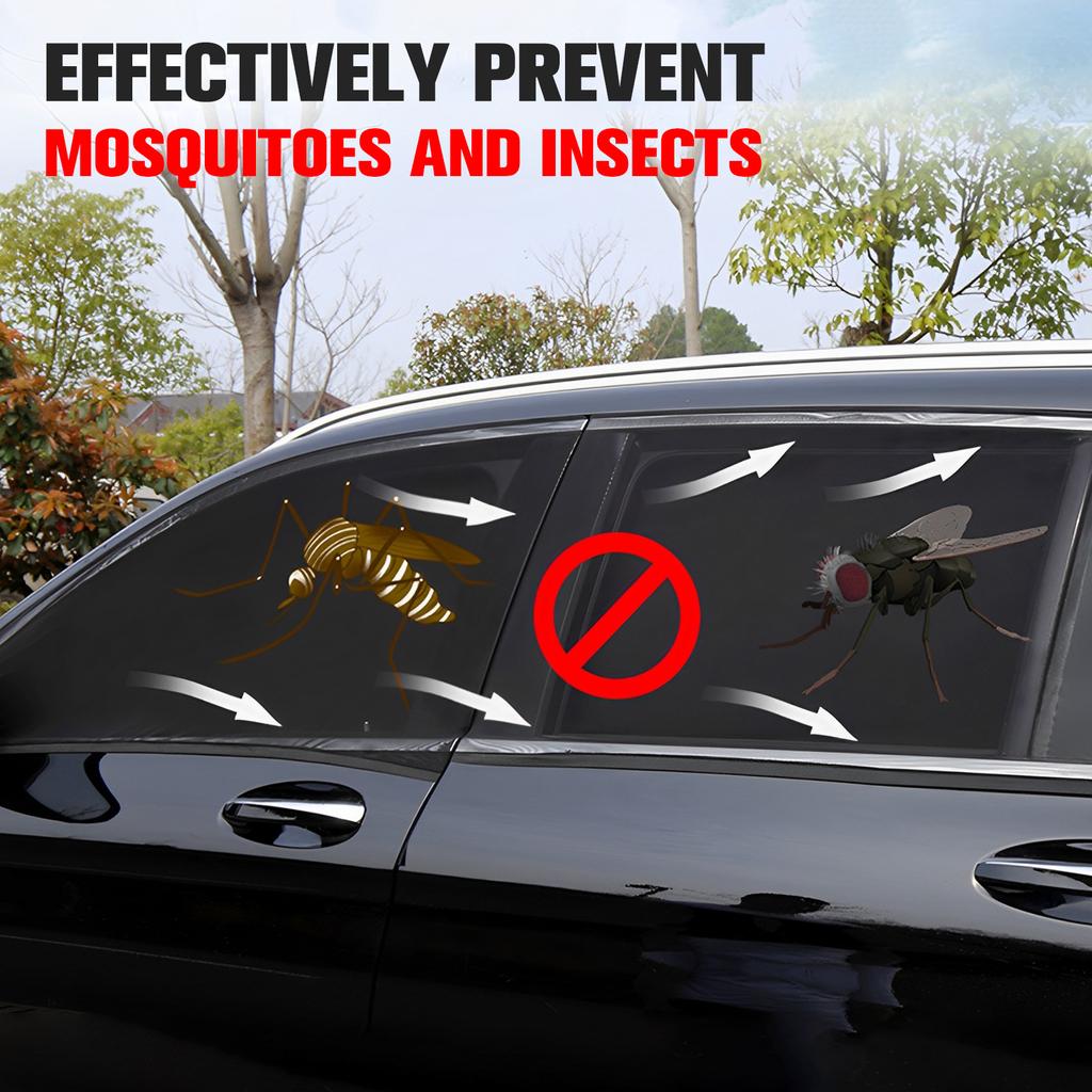 2Pcs Car Window Shade Curtain Elastic Auto Front/Rear Side Window Sun Shade with Zipper Stretchable Sun Protection Window Cover
