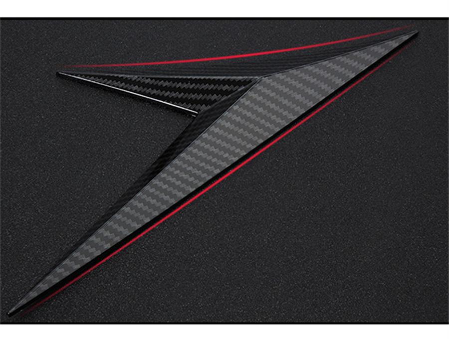 New Universal Engine Side Fender Wing Emble Badge Bonnet Sticker Carbon Fiber Color