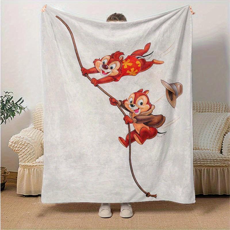 1pc, Disney Chip & Dale Adventure Blanket Perfect for Home Decor, Couch Cover, Outdoor Use, Gifts, Flannel Throw Ideal for Bedroom, Living