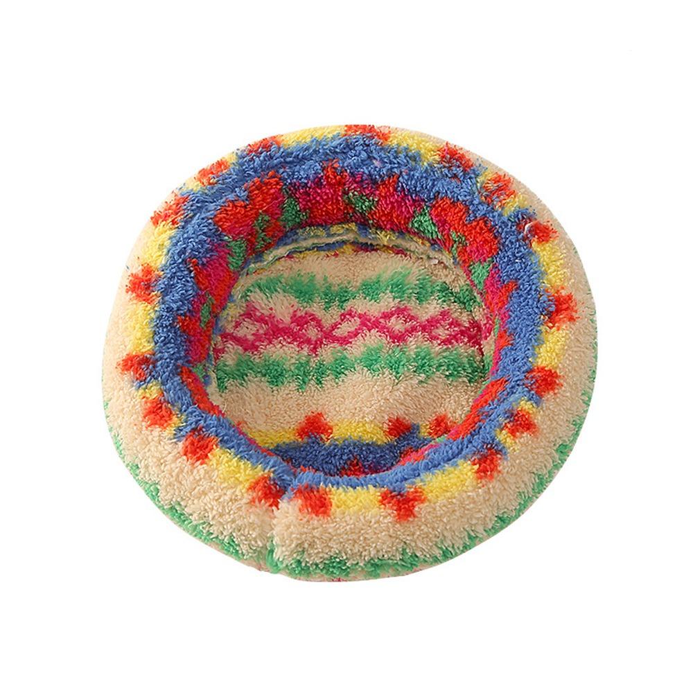 Soft Touch Hamster Round Plush Bed Thickened Fabric Bunny Warm Bed Pad Home Decor