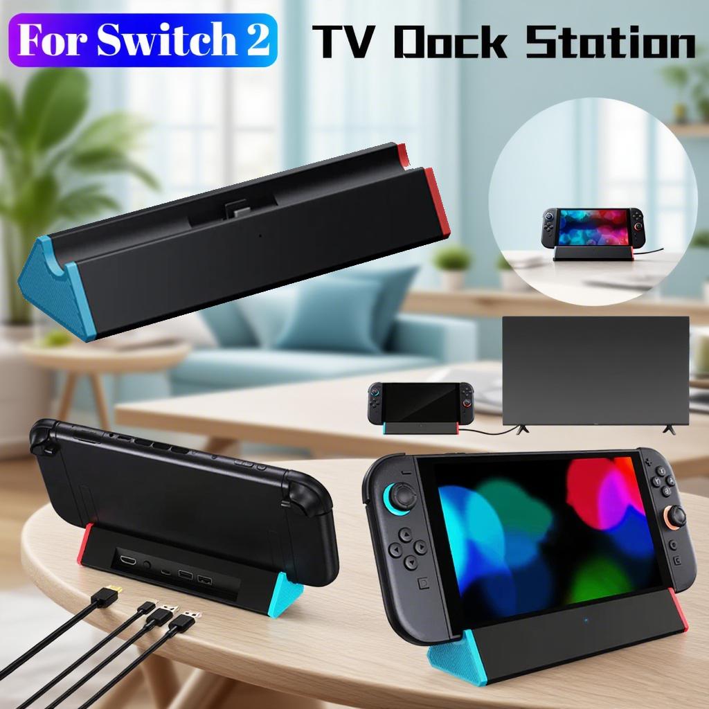 Portable TV Dock Station For Switch 2 (2026) Charging Dock Base with 4K HDMI-compatible Output/Type C/USB Port Game Accessories