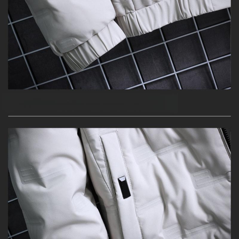 Męska kurtka bawełniana w stylu koreańskim, modny krótki płaszcz bawełniany w stylu koreańskim dla mężczyzn w średnim i młodym wieku, kurtka bawełniana plus size, męska zimowa z kapturem