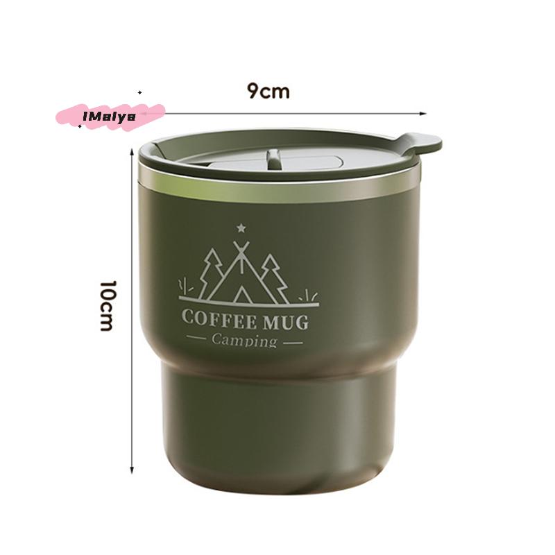 M-400ML Stainless Steel Thermal Cup Double Layer Insulated Water Mug Portable Sealed Tumbler for Office Coffee Milk Student Use