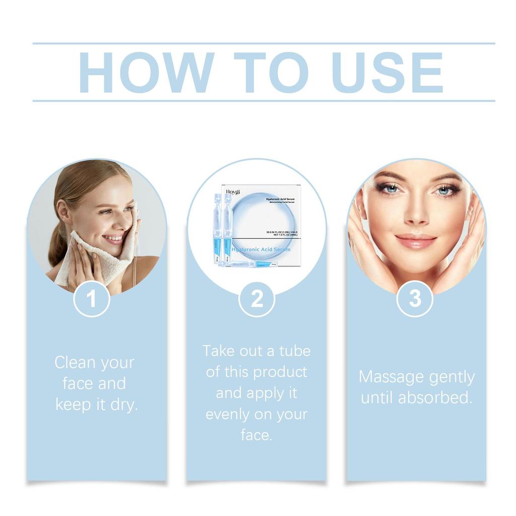 Hoygi Hyaluronic Acid Moisturizing Essence Nourishes Delicate Facial Skin, Moisturizing and Brightening Moisturizing Essence