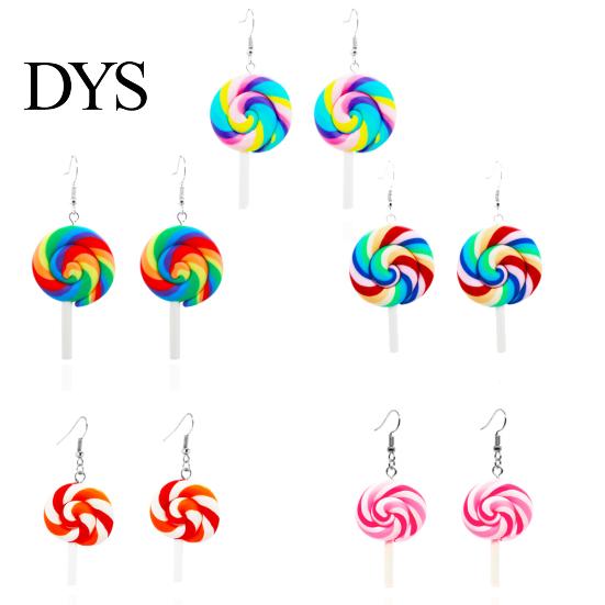 Fashion Rainbow Lollipop Candy Dangle Hook Earrings Women Jewelry Gift Party