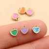 11 Color 5x6mm Stainless Steel Enamel Heart Charms Pendants