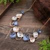 Enamel hollow flower gold necklace, petal shape women's fashion accessories