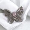 Natural Gemstone Butterfly Pendant, Elegant And Artisan Jewelry 925 Silver 1.66" CP-13