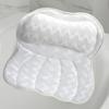 Bathtub Pillow with 6 Suction Cups Hook Washable Ergonomic Air Mesh Non-slip Neck Shoulder Back Support Thick Soft SPA Headrest Cushion Bathroom