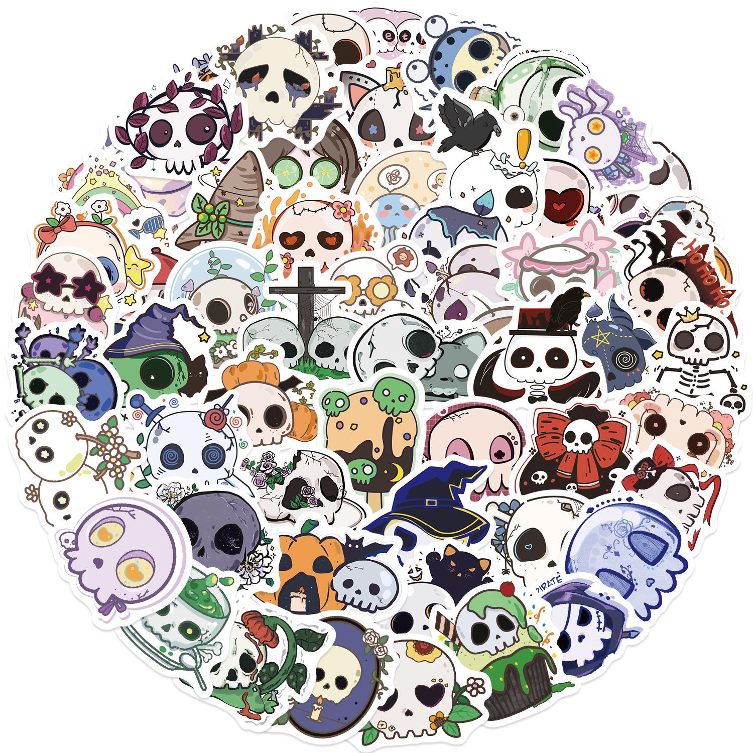 

60 Groovy Skull Halloween Graffiti Stickers Decorate Guitar Notebook Suitcase DIY