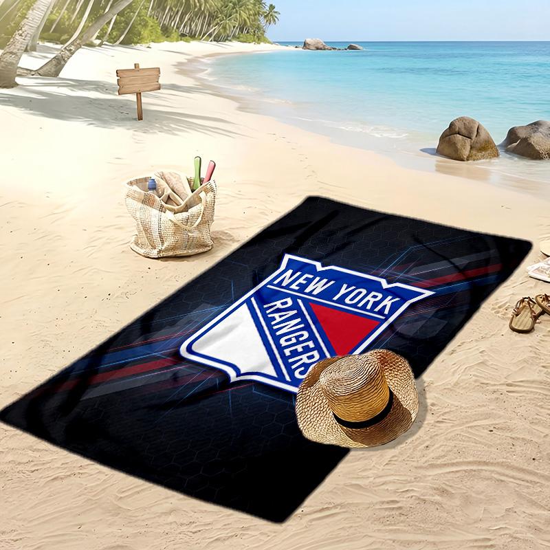 Asciugamano da Spiaggia Stampa New York Rangers Morbido Portatile Asciugatura Rapida?Asciugamano Asciutto Per Piscina Vacanza Estiva Sport all'Aperto