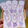 Kuromi Purple Cartoon Luminous Necklace & Baby Ring Set – Flashing Festival Gift for Kids