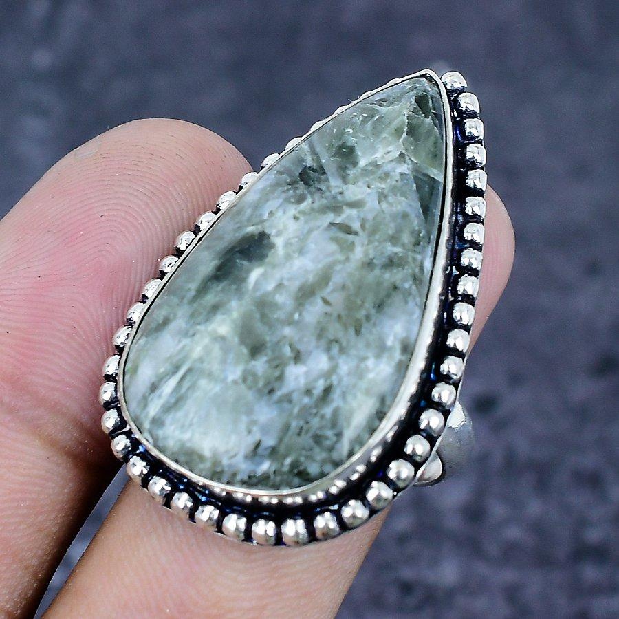Seraphinite Gemstone 925 Sterling Silver Jewelry Ring Size 9