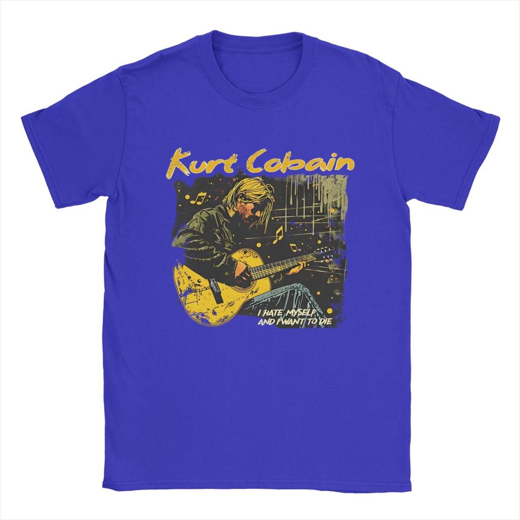 Casual Kurt Cobain T-shirts för män Rund hals Bomulls T-shirt Kortärmad T-shirt Unika toppar