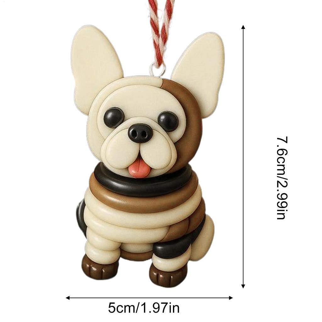 Button Christmas Ornament DIY Craft Kit Dog Figurine Decor For Tree Car Rearview Mirror Backpack Holiday Crafting Activity Gift