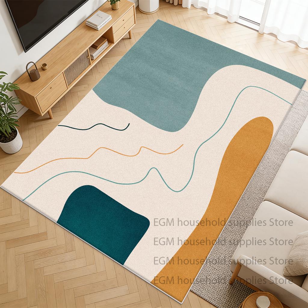 Minimalist Carpet Abstract Living Room Decor Customizable Rugs Bedroom Outdoor Soft Non-slip Study Office Floor Mats Washable
