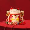 Cute Lucky Cat Money Bank Animal Statue Sculpture Money Box Ceramic Ornament for Desk Decor Collection Business Gift