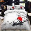 Bettbezug-Set im japanischen Stil, King-Size-Bett, Queen-Size-Bett, Ukiyo-e-Motiv, Wellenmuster, Polyester-Bettwäsche-Set, Fuji-Berg, exotischer Stil