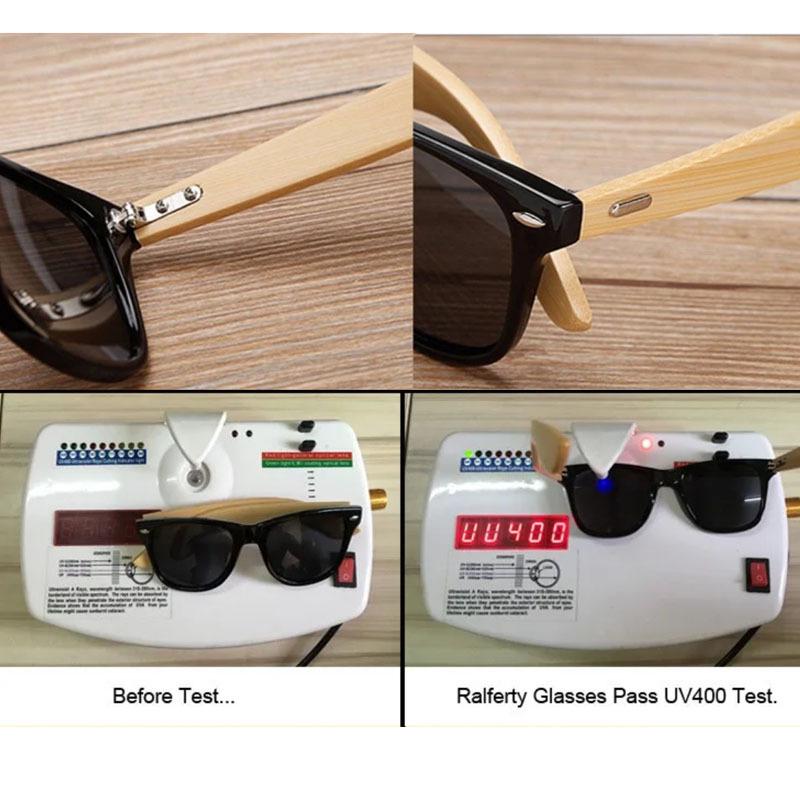 Vintage Square Bamboo Sunglasses with Rivet Detail