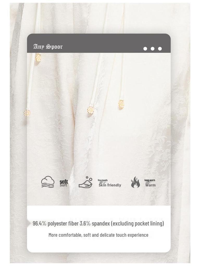 ANY SPOOR Women's New Chinese Style Frog Button Wide-Leg Casual Pants